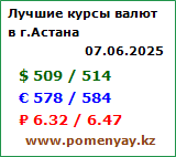 Курс тенге к рублю в обменниках астаны